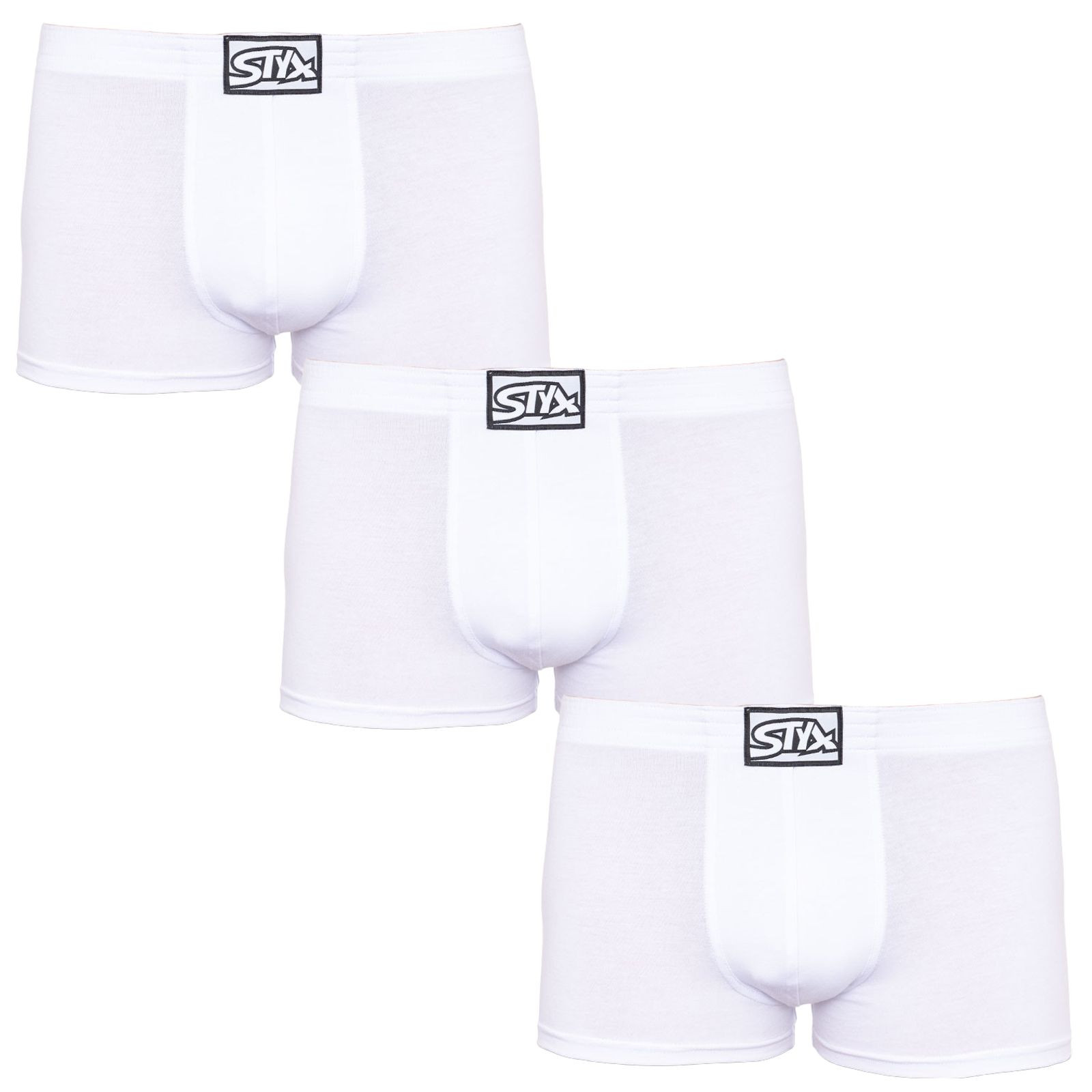 3PACK pánské boxerky Styx klasická guma bílé (3Q1061) XL