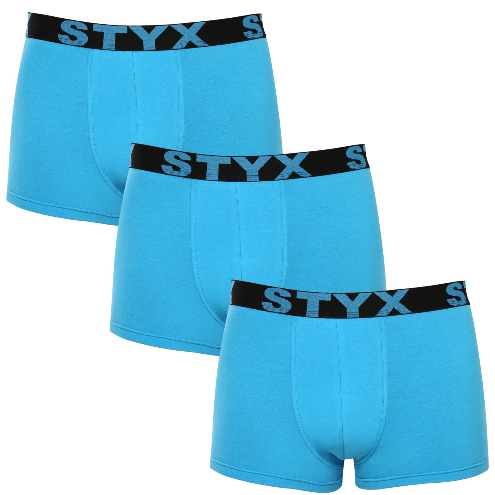 3PACK pánské boxerky Styx sportovní guma světle modré (3G1169) XL