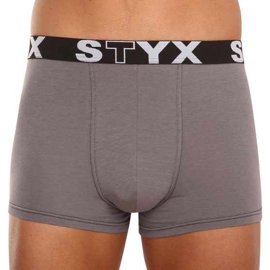 3PACK pánské boxerky Styx sportovní guma tmavě šedé (3G1063)
