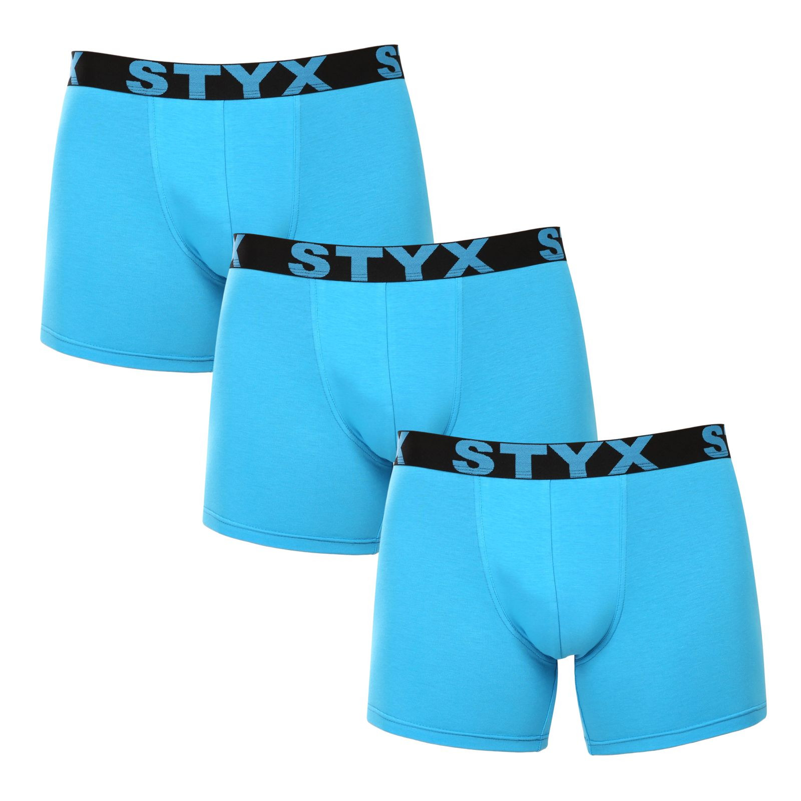 3PACK pánské boxerky Styx long sportovní guma světle modré (3U1169) L