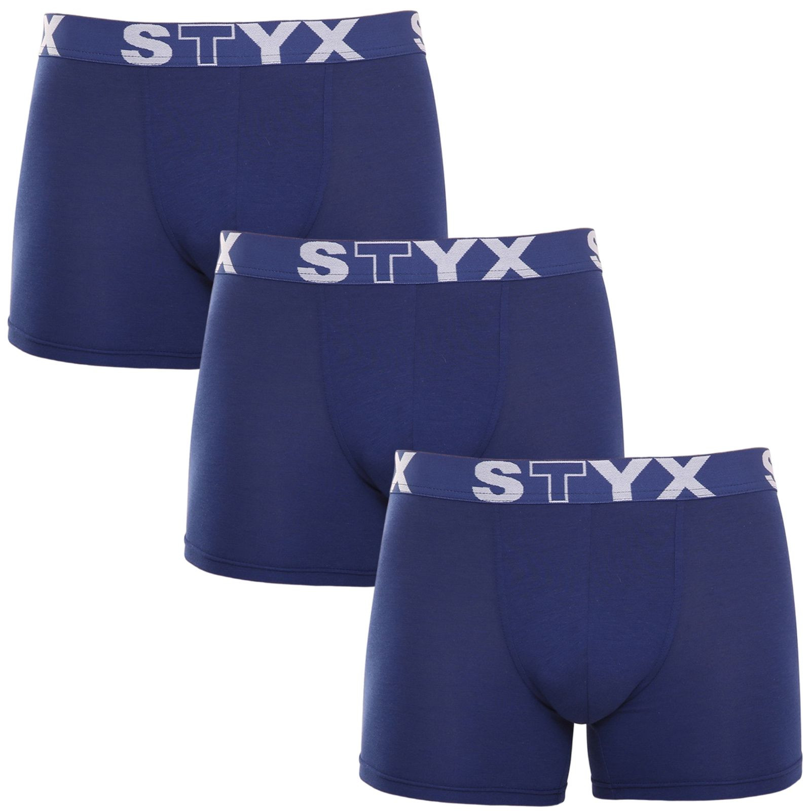 3PACK pánské boxerky Styx long sportovní guma tmavě modré (3U968) XXL