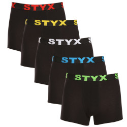 5PACK pánské boxerky Styx sportovní guma černé (5G9601)