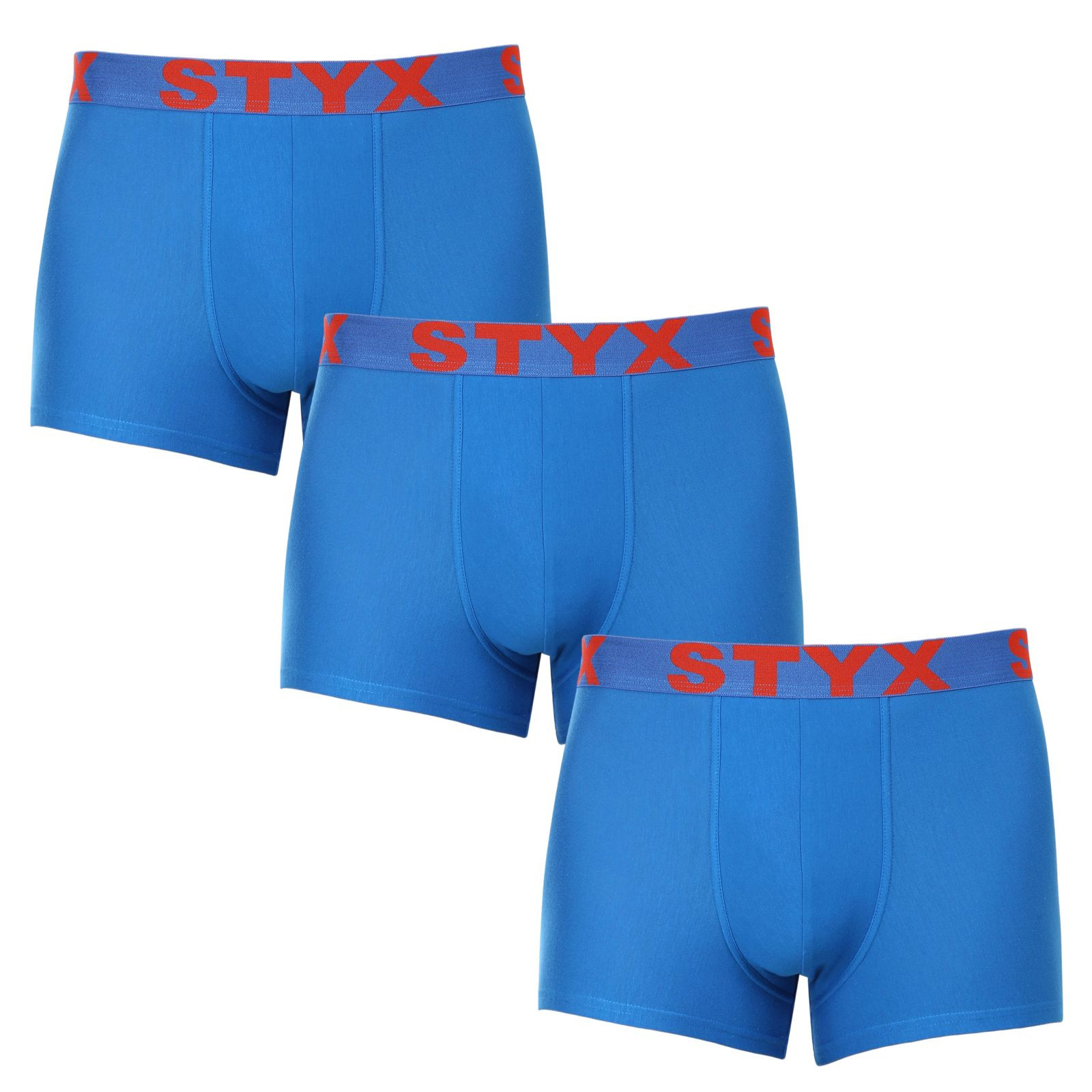 3PACK pánské boxerky Styx sportovní guma modré (3G1167) L