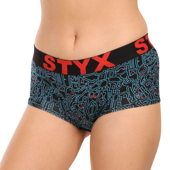 3PACK dámské kalhotky Styx art s nohavičkou vícebarevné (3IN12672)