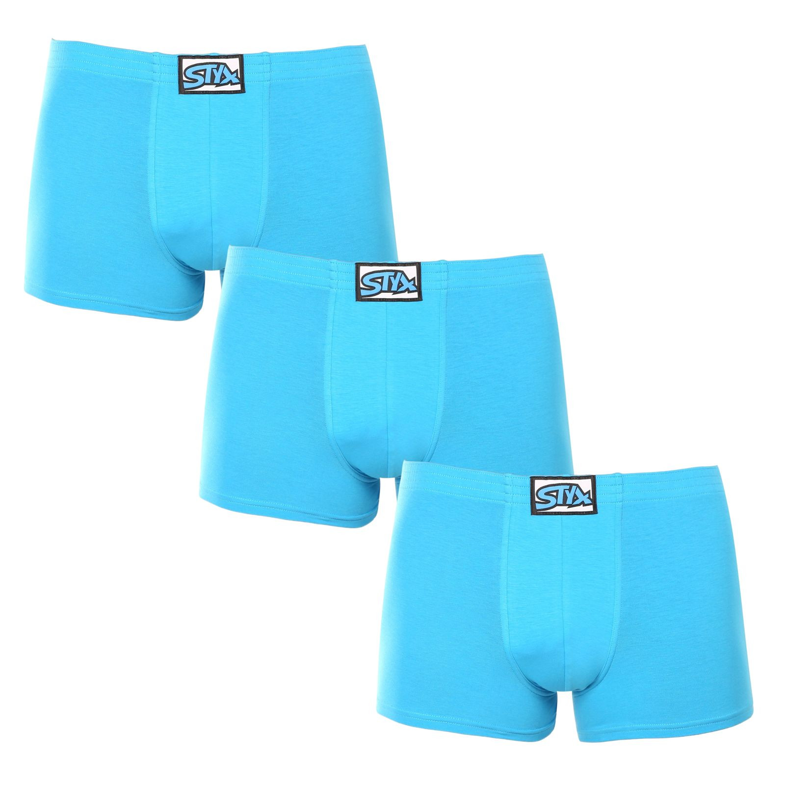3PACK pánské boxerky Styx klasická guma světle modré (3Q1169) S