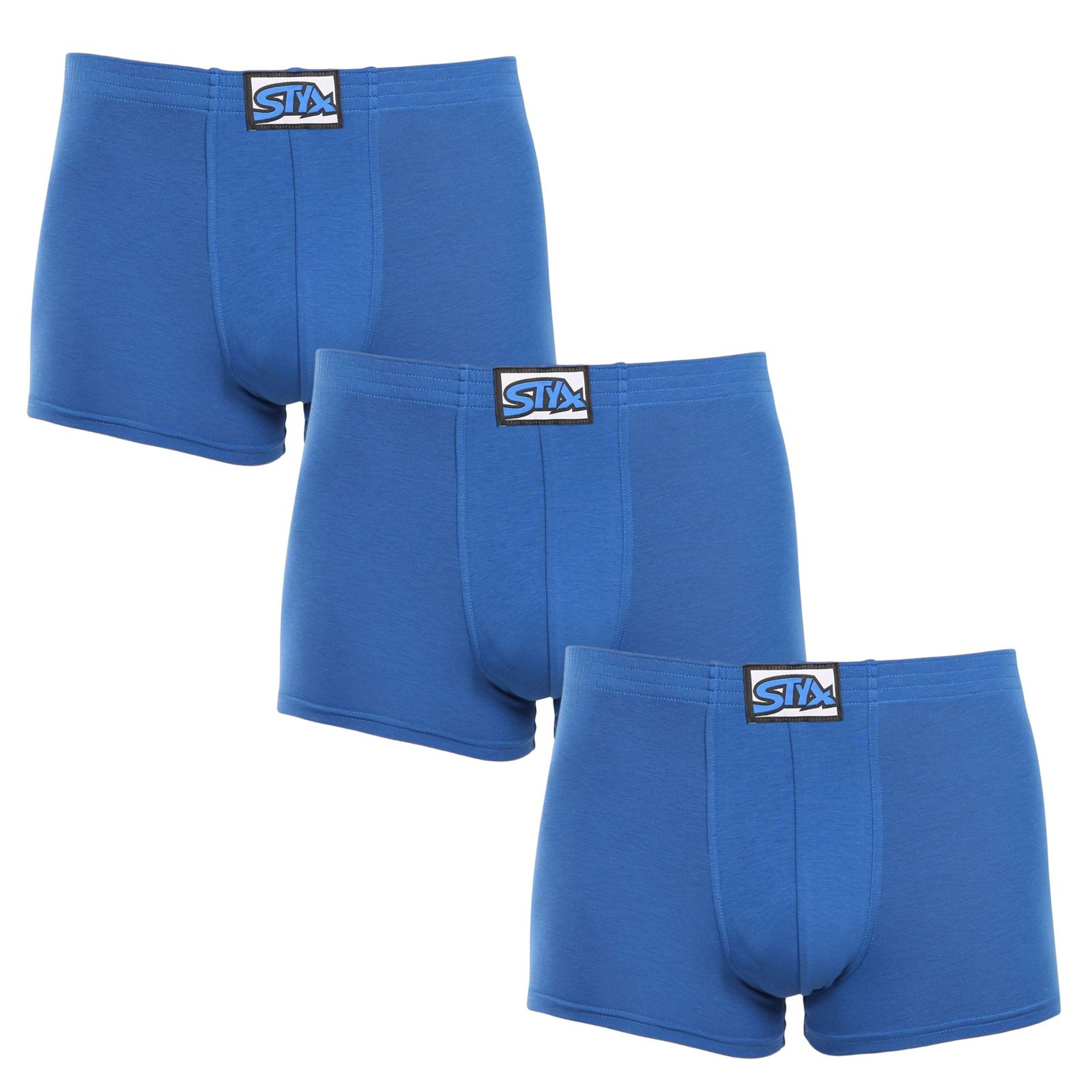 3PACK pánské boxerky Styx klasická guma modré (3Q1167) L