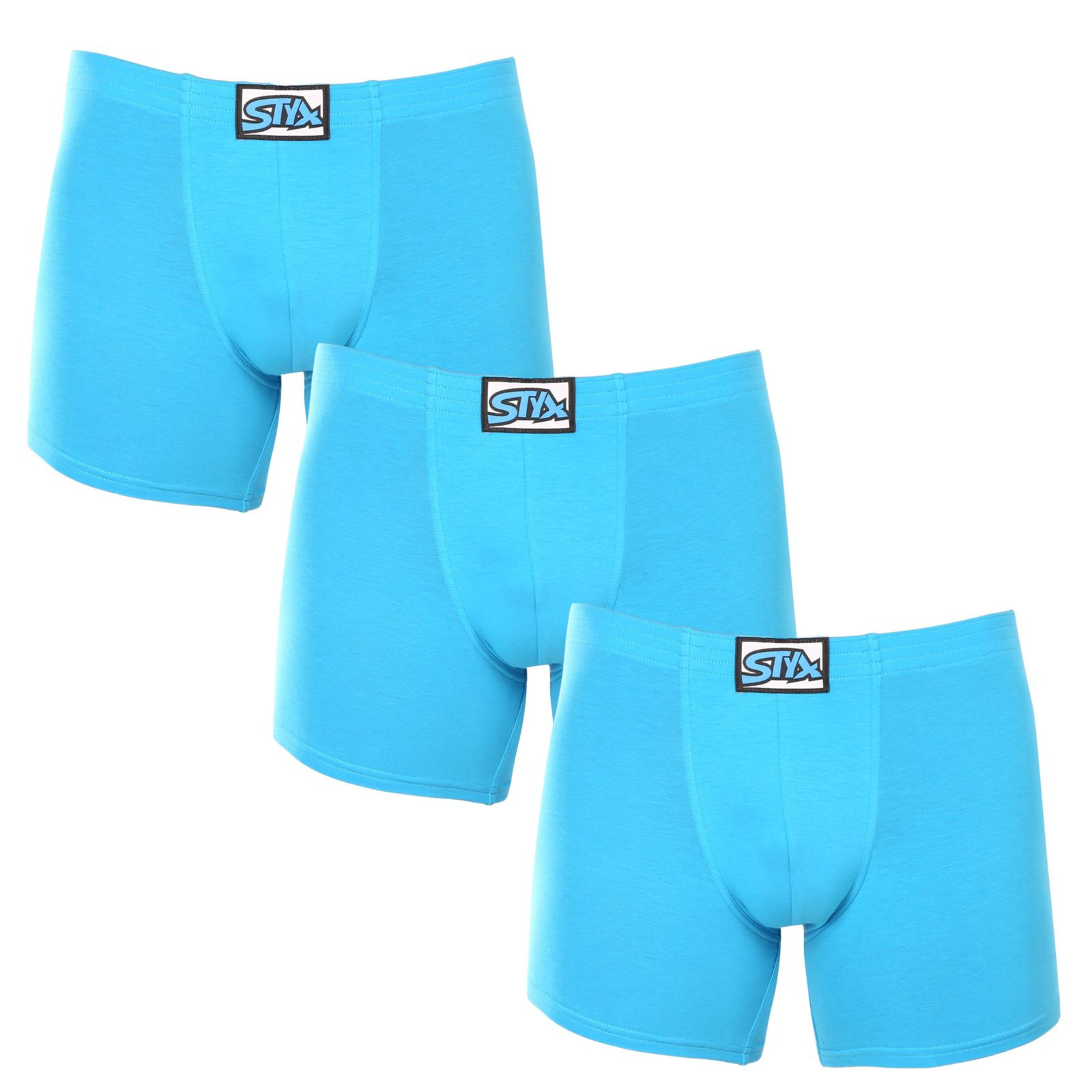 3PACK pánské boxerky Styx long klasická guma světle modré (3F1169) L