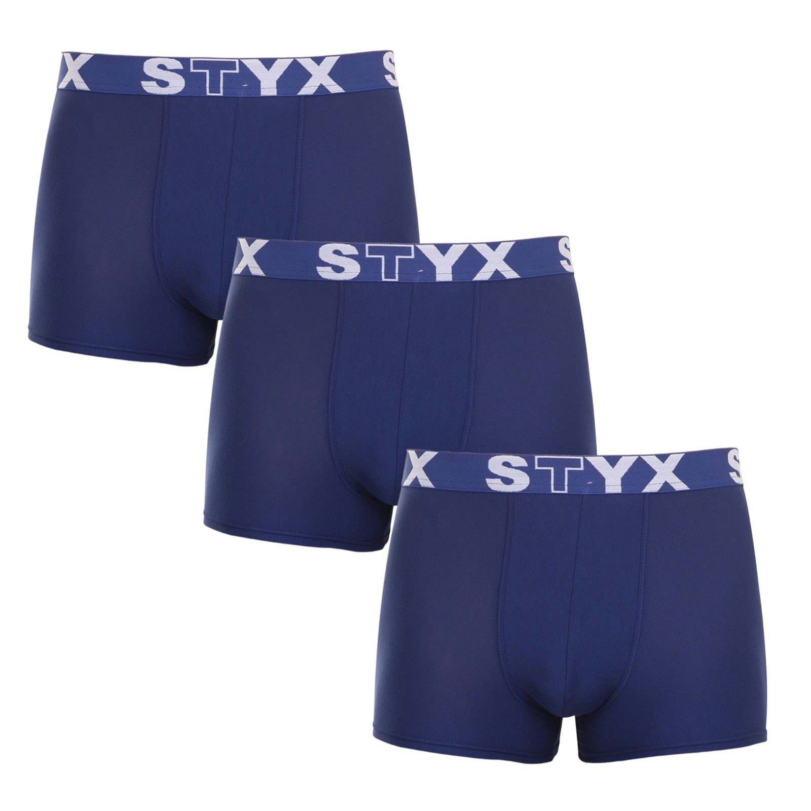 3PACK pánské boxerky Styx sportovní guma tmavě modré (3G968) M