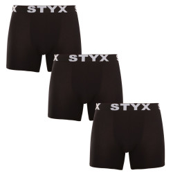 3PACK pánské boxerky Styx long sportovní guma černé (3U960)